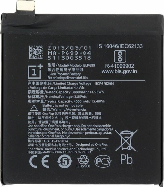 OnePlus 7 Pro-Battery BLP699- 4000mAh