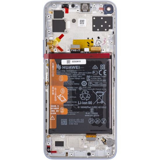 Huawei P40 Lite 5G-LCD Display Module + Battery- Silver