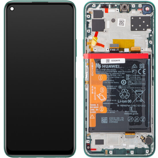 Huawei P40 Lite 5G-LCD Display Module + Battery- Green