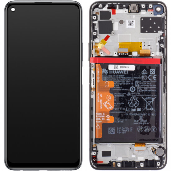 Huawei P40 Lite 5G-LCD Display Module + Battery- Black