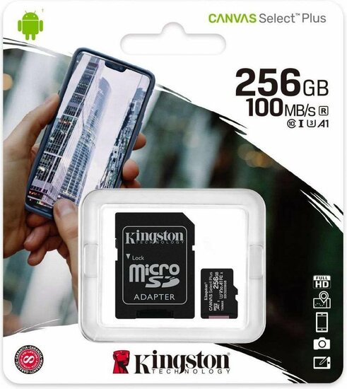 Kingston Canvas Select Plus MicroSD Card SDCS2 256GB- Class 10