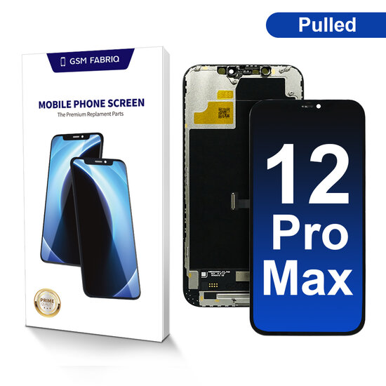 For iPhone 12 Pro Max Display + Module Pulled- Black