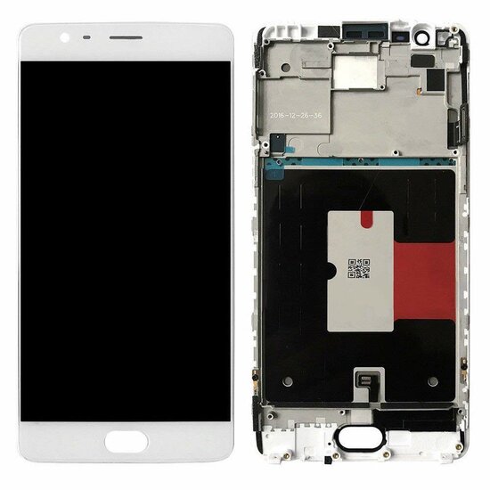 OnePlus 3/ 3T-Display + Digitizer + Frame- White