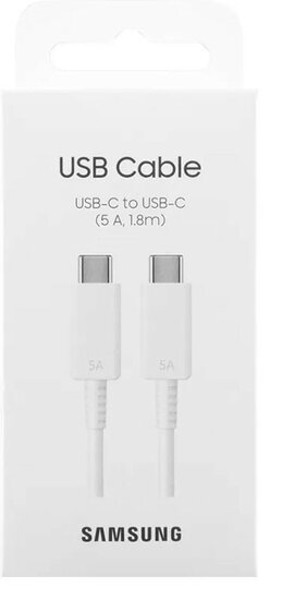 Samsung Cable (Type C To C) 5A 1.8m EP-DX510JWEGEU White- EU Blister